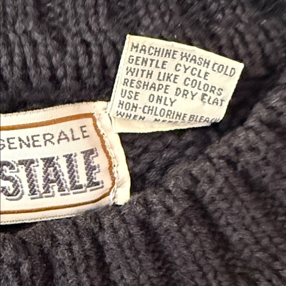 VTG 90s Aeropostale Chunky Crewneck Sweater Blue Snowflake Cotton/Ramie Korea XL - Picture 6 of 14